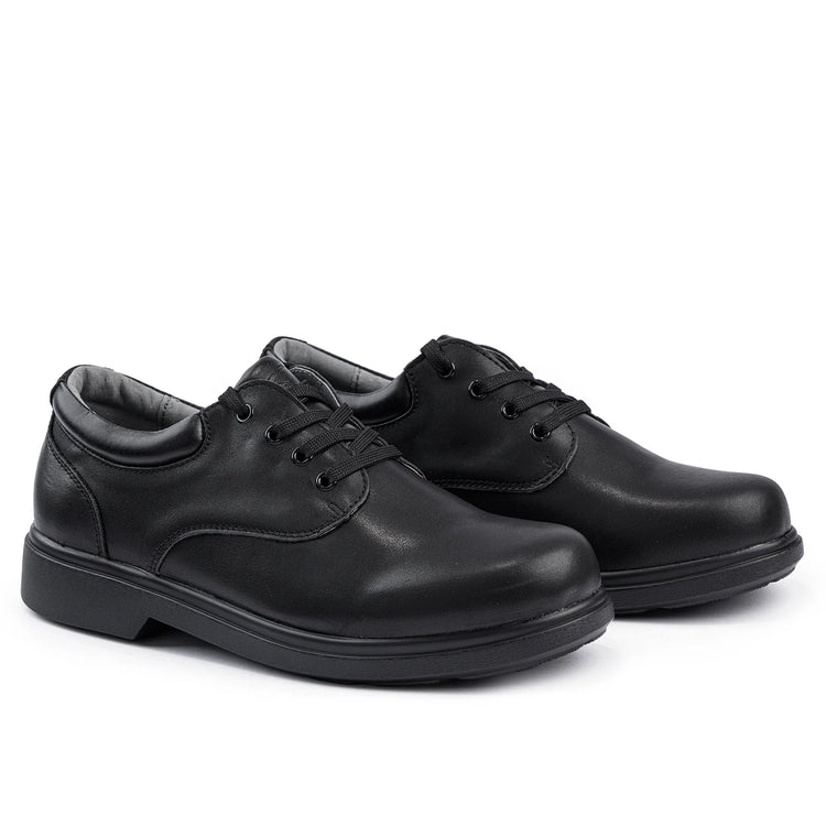 SFIDA Class Senior Lace School Shoes - Black