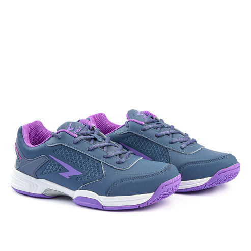 SFIDA Defend Ladies Netball Shoes Steel/Purple