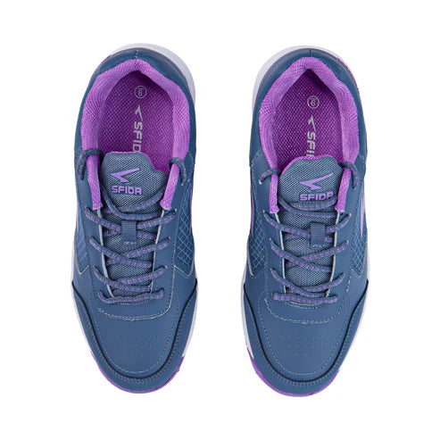 SFIDA Defend Ladies Netball Shoes Steel/Purple