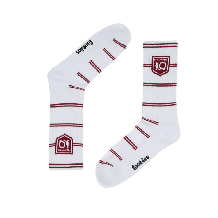 MAROONS ALL OVER STRIPE SNEAKER SOCK 2 PACK