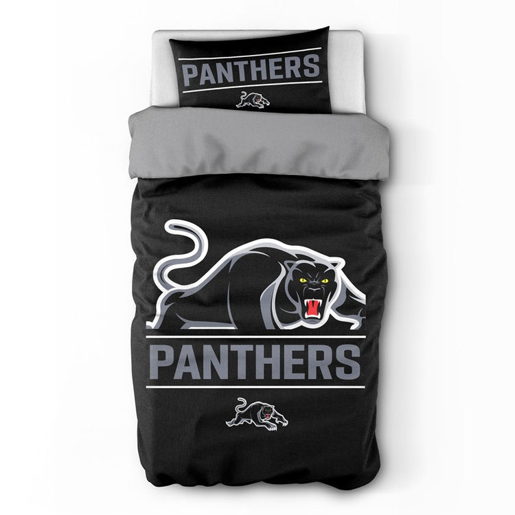 PANTHERS SINGLE QUILT COVER SET