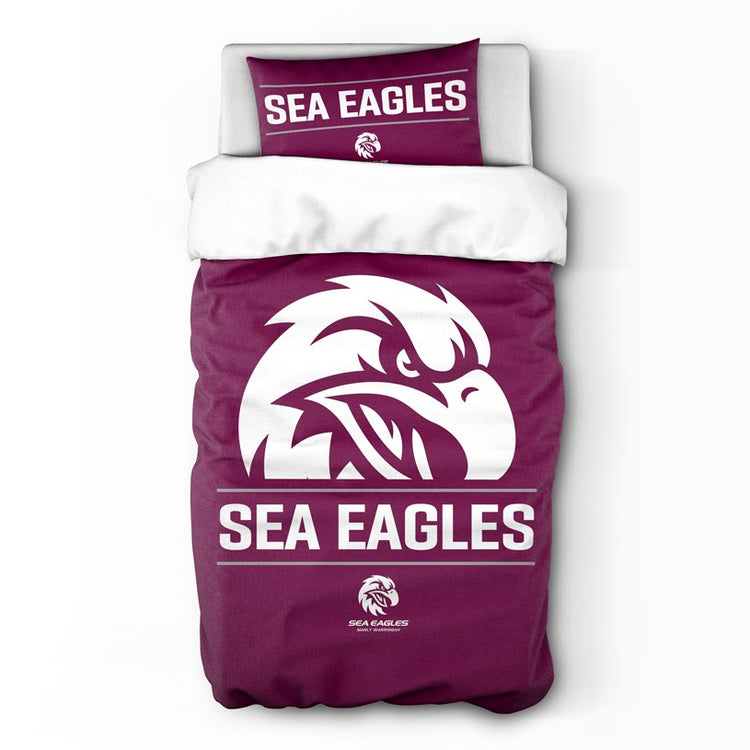 MANLY SEA EAGLES SINGLE QUILT COVER SET
