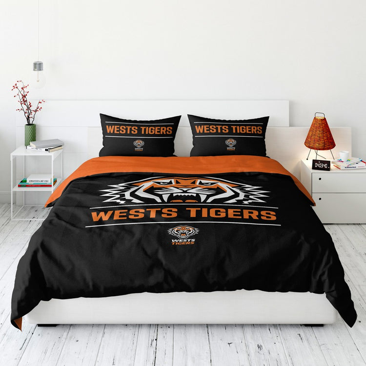 WESTS TIGERS QUEEN QUILT COVER SET