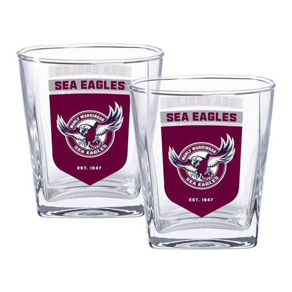 MANLY SEA EAGLES  SET OF 2 SPIRIT GLASSES