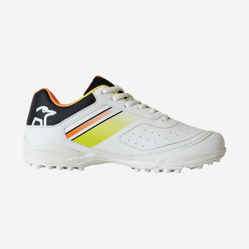 KOOKABURRA | Pro 5.0 JUNIOR Rubber Cricket Shoe White/Neon/Orange