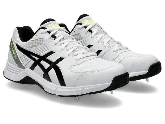 ASICS |  GEL 100 Not Out Cricket Spike Shoes White/Safety Yellow