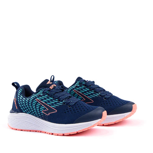 SFIDA Monsoon Girls Running Shoe Navy/Mint/Coral