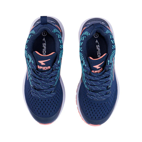 SFIDA Monsoon Girls Running Shoe Navy/Mint/Coral