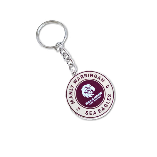 MANLY SEA EAGLES ROUND LOGO KEYRING