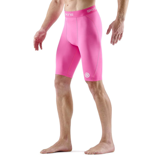 SKINS MENS SERIES 1 HALF TIGHTS PINK