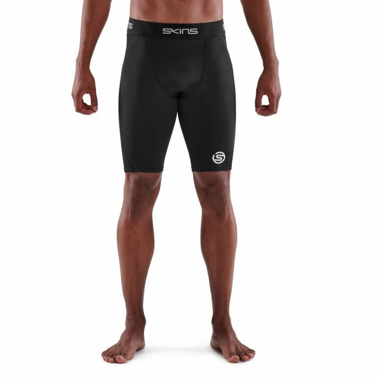SKINS MENS SERIES 1 HALF TIGHTS BLACK