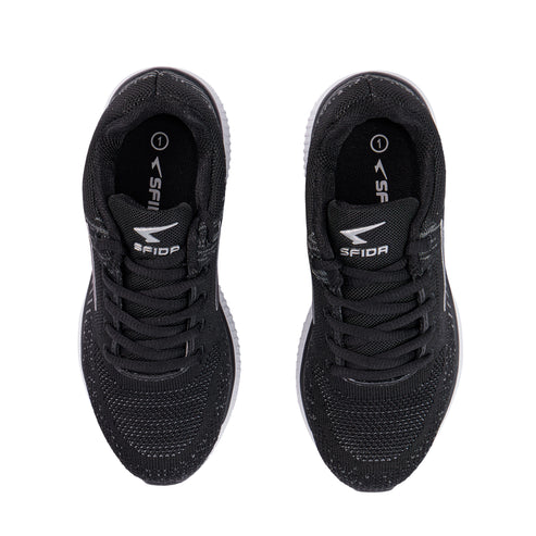 SFIDA Vertex Boys Laces Running Shoe Black/Silver