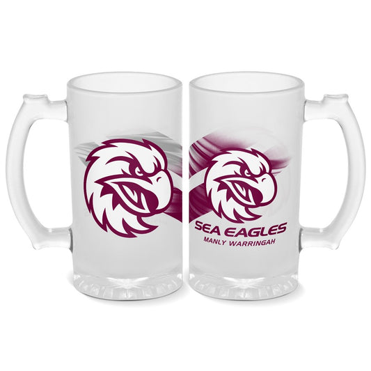 MANLY SEA EAGLES STEIN FROSTED GLASS