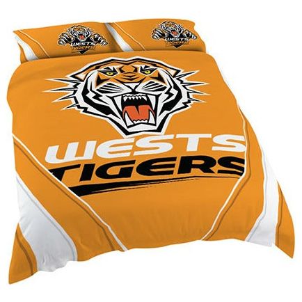 WESTS TIGERS QUEEN QUILT COVER SET
