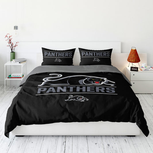 PANTHERS QUEEN QUILT COVER SET